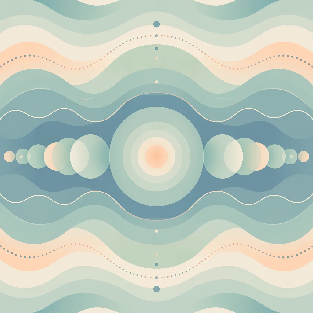 Geometric breathing pattern visualization with expanding and contracting rhythmic shapes