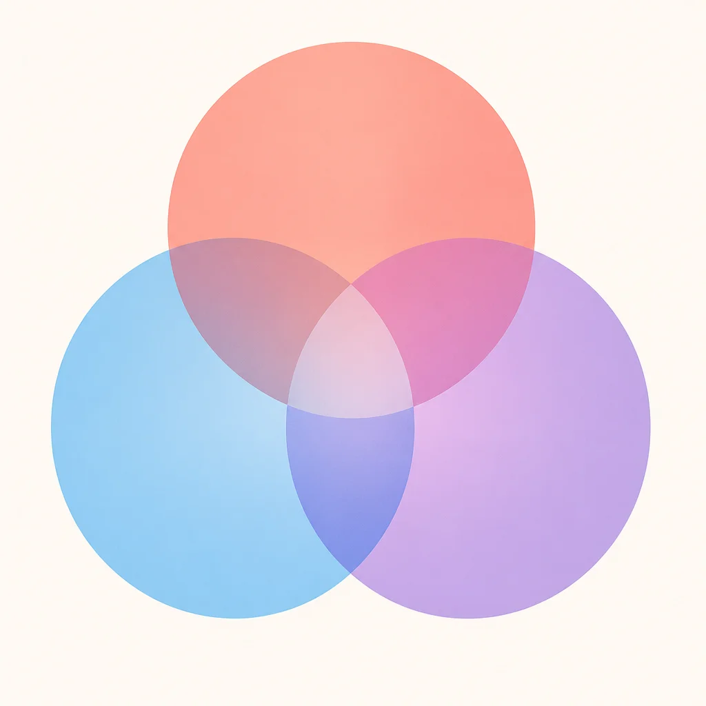 Geometric interconnected shapes representing connection and shared presence between people