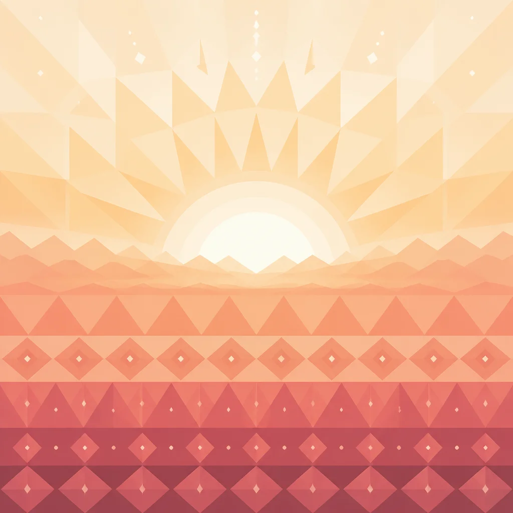 Geometric sunrise pattern suggesting renewal, routine, and sustainable mindfulness practice