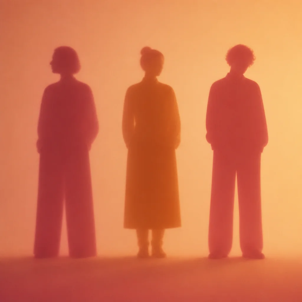 Three abstract silhouettes spaced apart representing multiple relationships