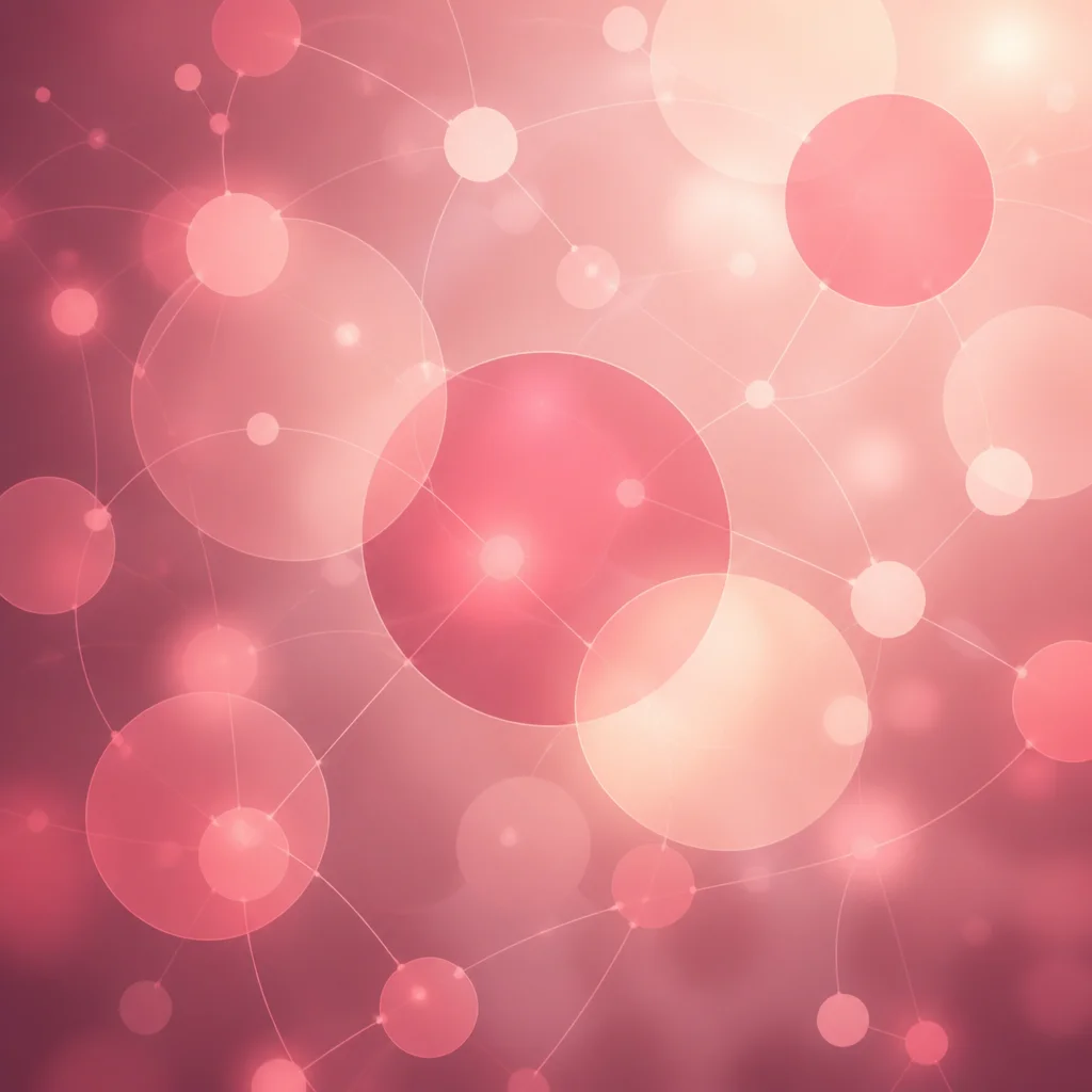Overlapping translucent circles connected by lines representing a relationship network