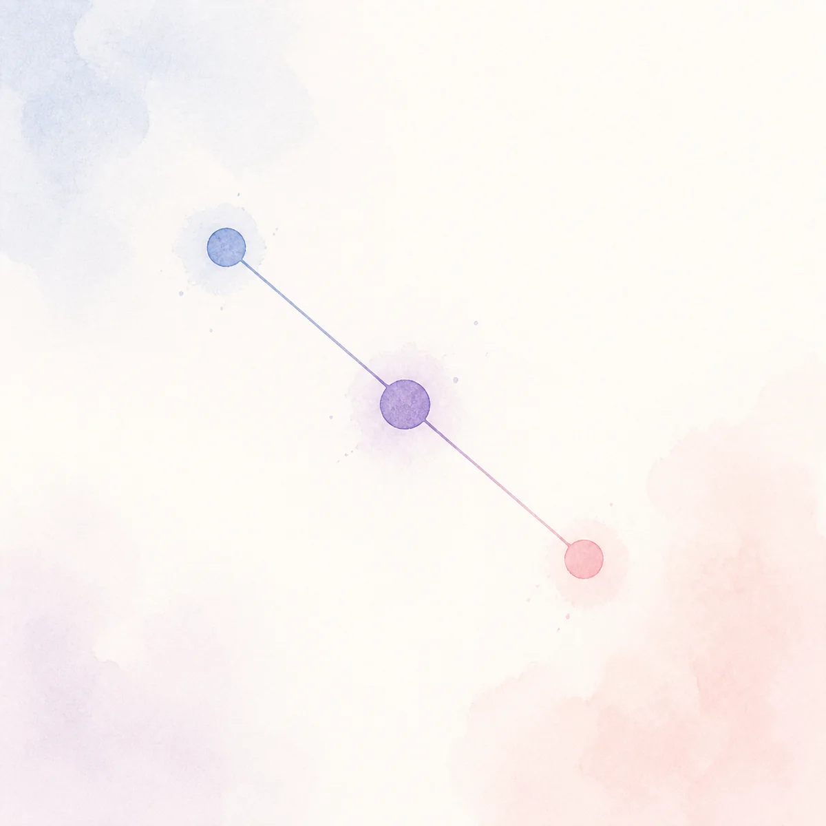 Watercolor constellation showing a hinge partner and two unconnected metamours