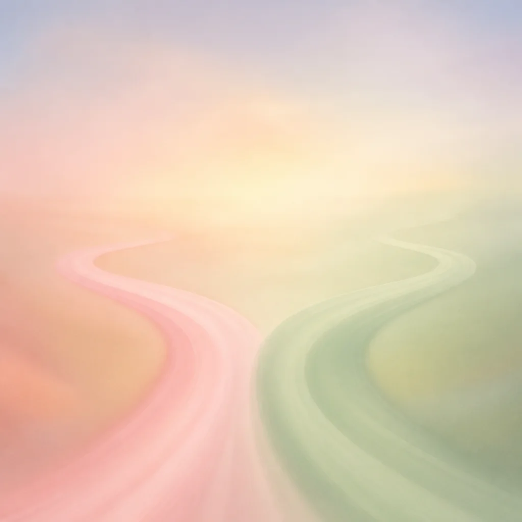 Abstract illustration of two paths representing choices about a one penis policy