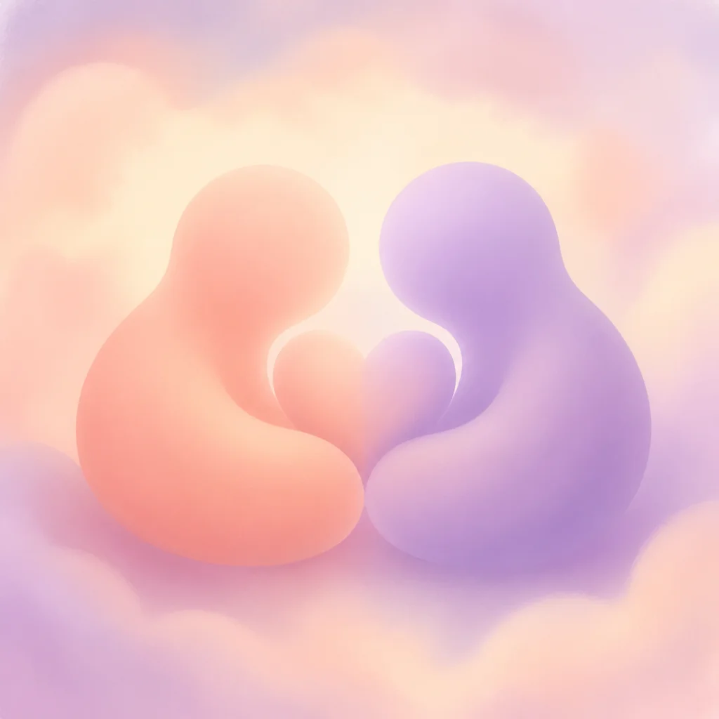 Abstract illustration of a couple finding a more equitable boundary together