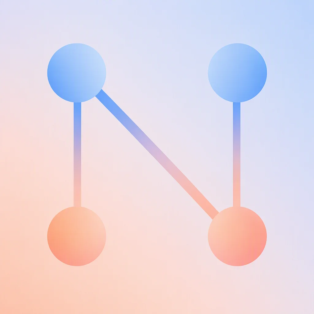 Four circles connected in an N pattern representing an N-quad configuration