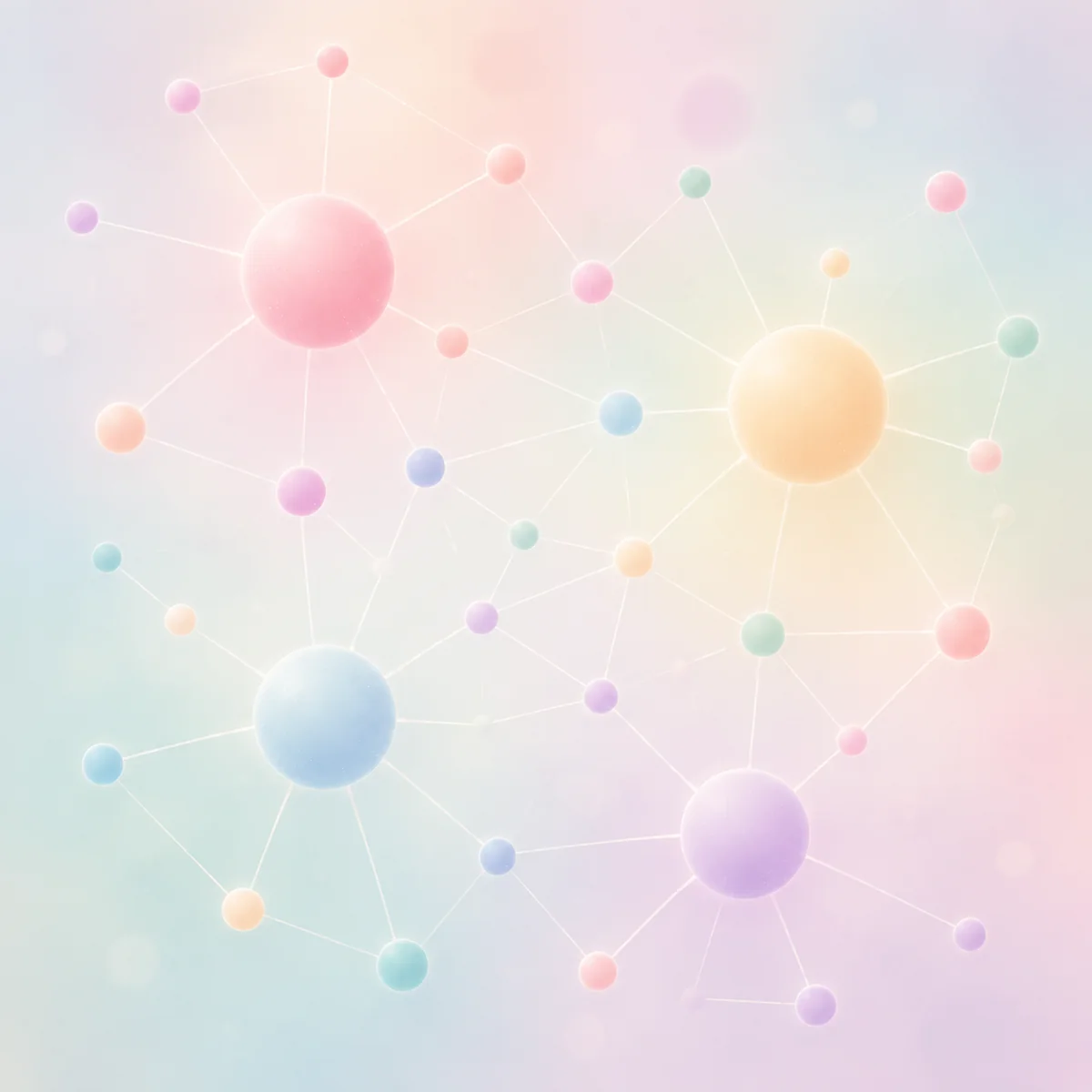 Abstract illustration of a constellation of connected circles representing multiple significant relationships