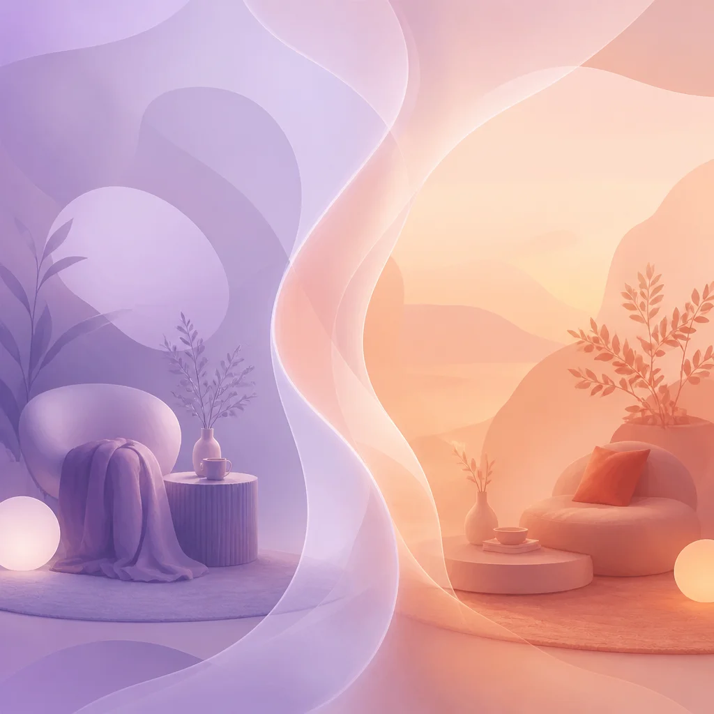 Soft abstract illustration of two private spaces separated by a boundary, representing don't ask, don't tell in ENM