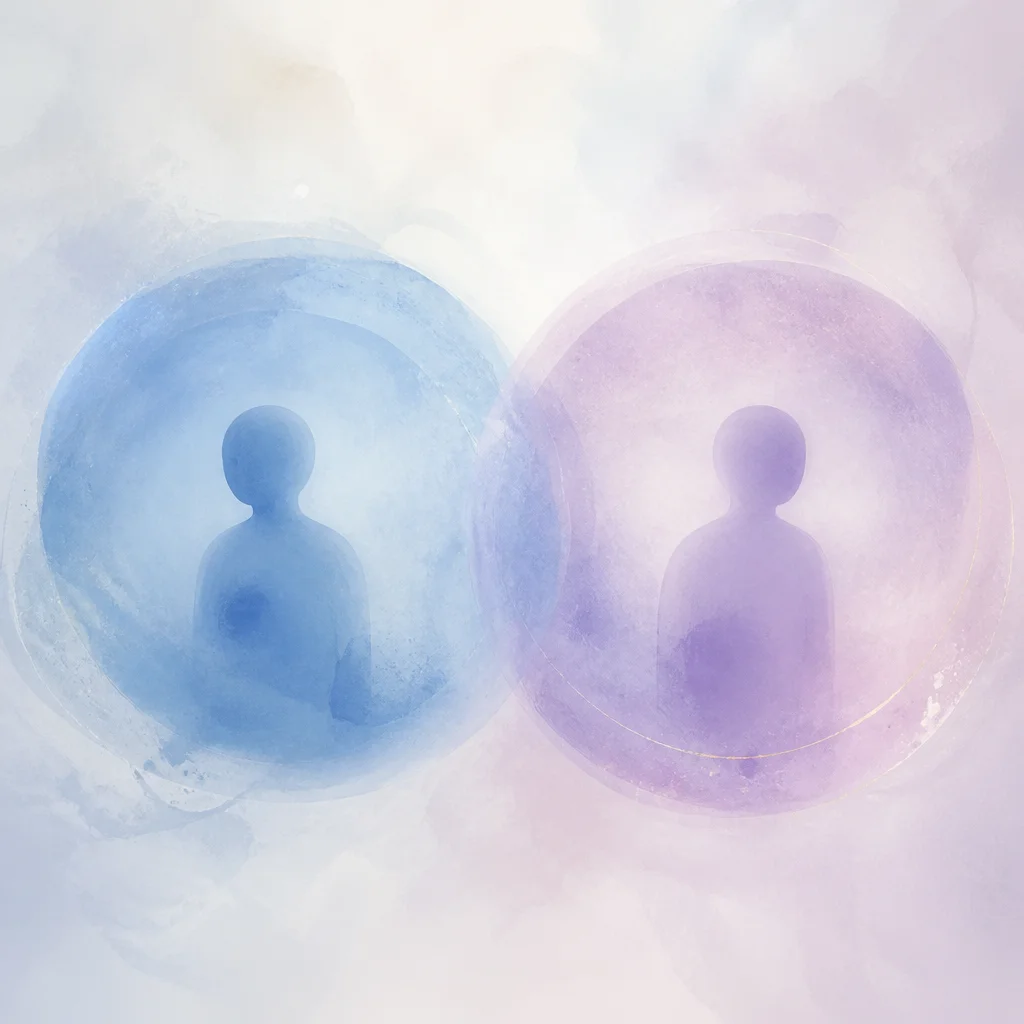 Abstract circles showing personal boundaries in a don't ask, don't tell agreement