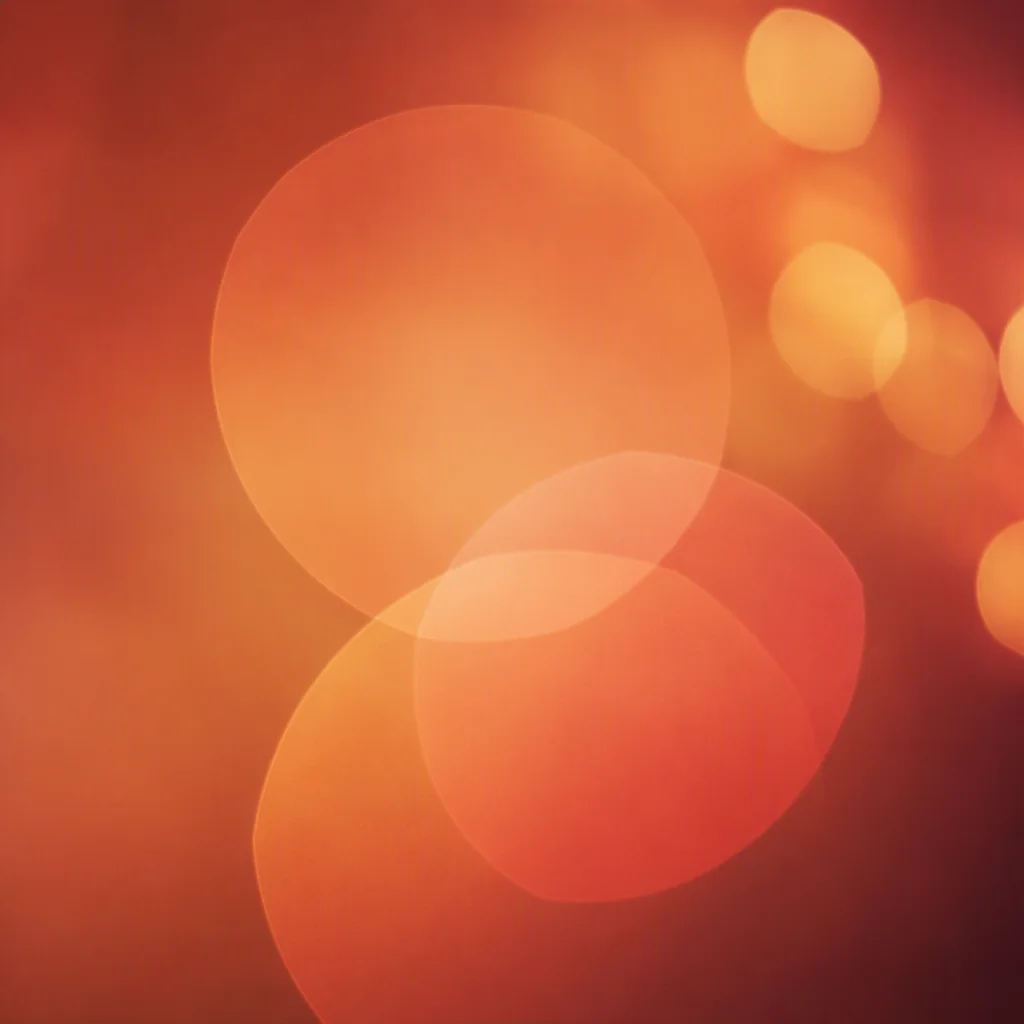 Soft overlapping circles in warm amber and rose tones representing connection