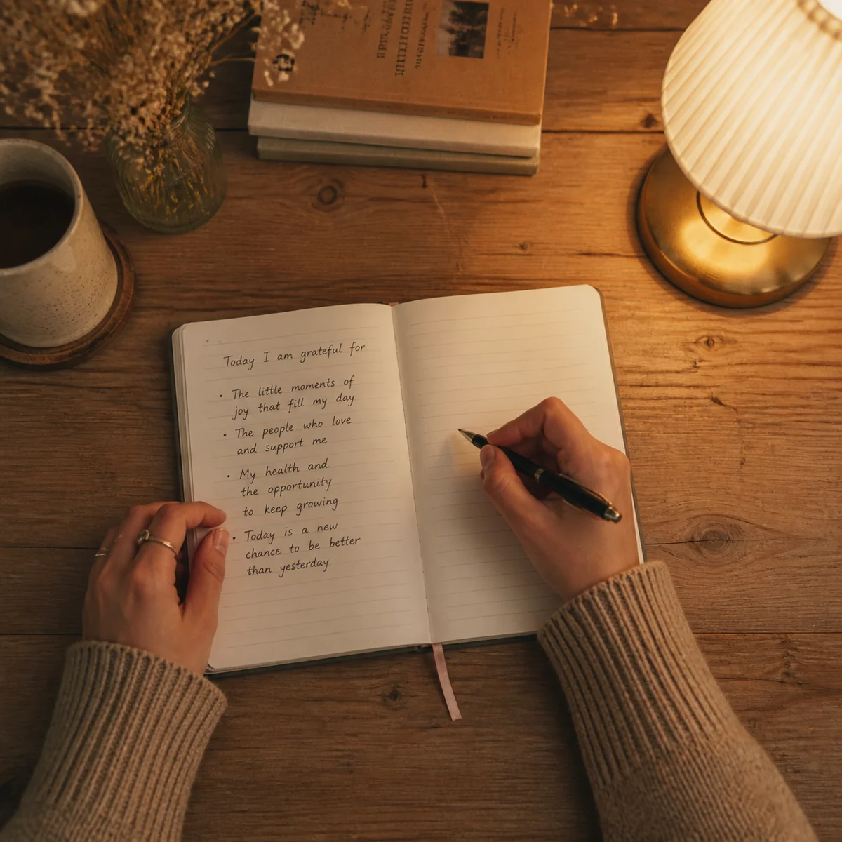 Hands writing in a journal while reflecting on relationship goals