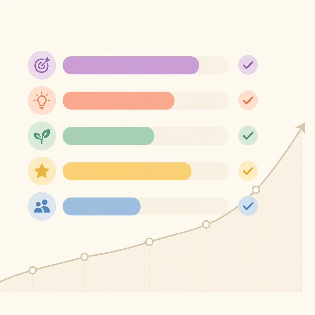 An action point follow-through progress chart