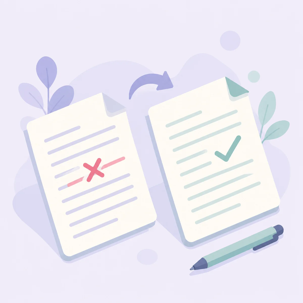 Two sheets of paper showing how to turn rules into agreements
