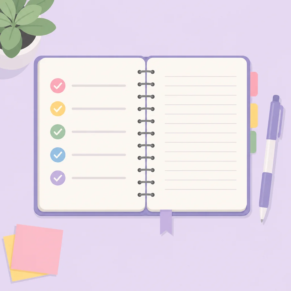 An open notebook with a self-reflection list about polyamory