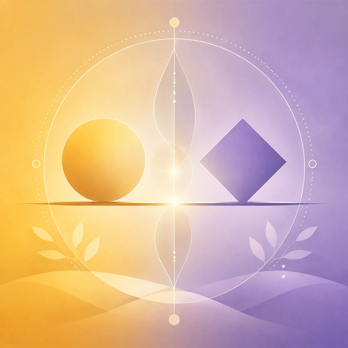 Balanced geometric shapes symbolizing emotional clarity