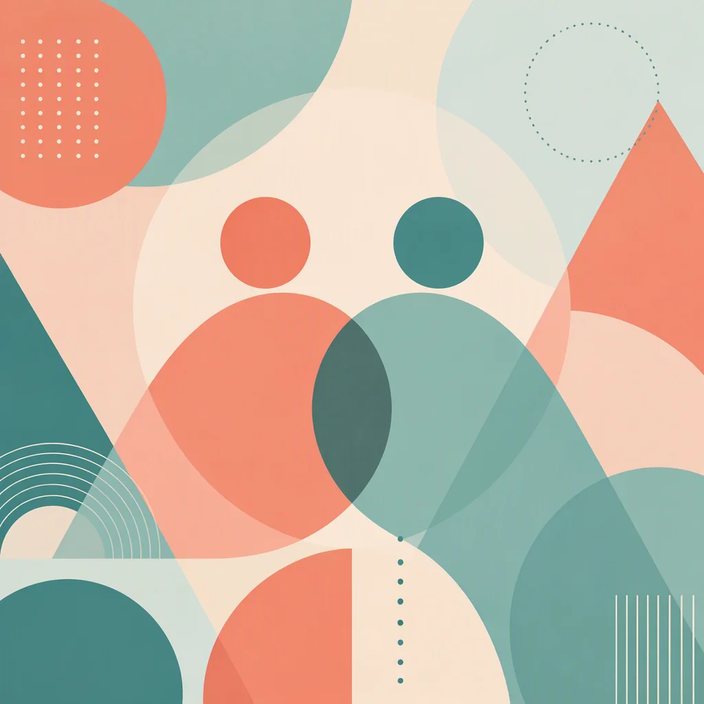 Abstract geometric shapes representing connection and boundaries in relationships
