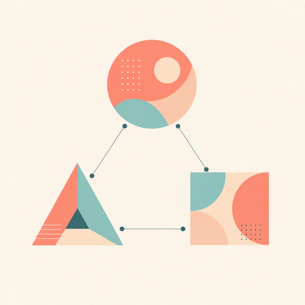 Three distinct shapes with space between them representing healthy autonomy