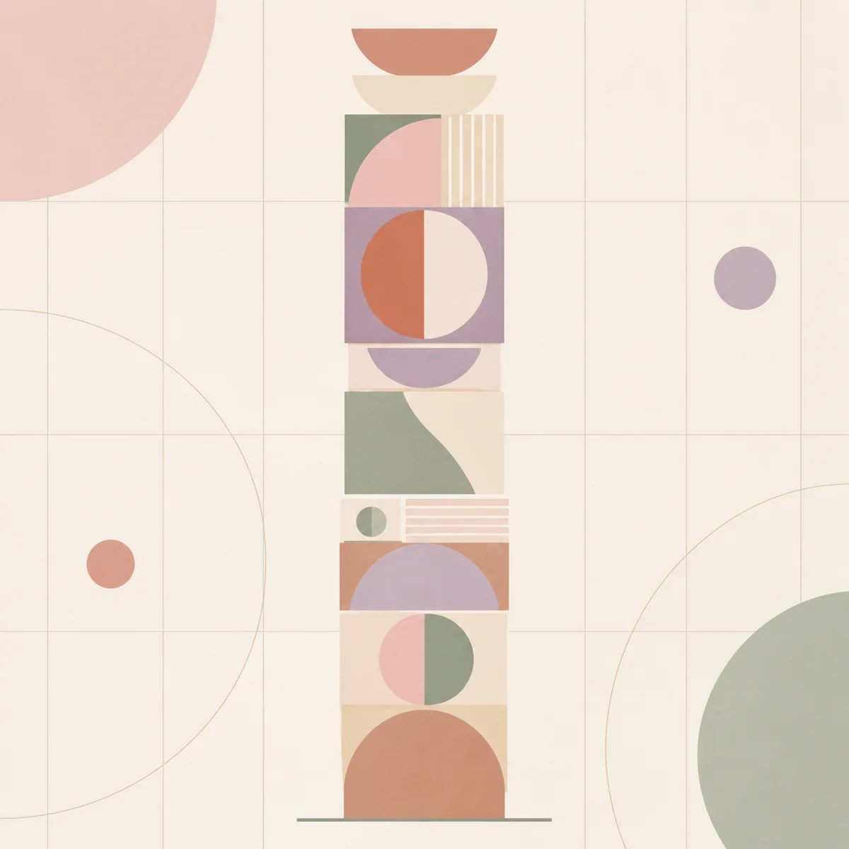 Abstract stack of geometric blocks showing uneven energy reserves during perimenopause