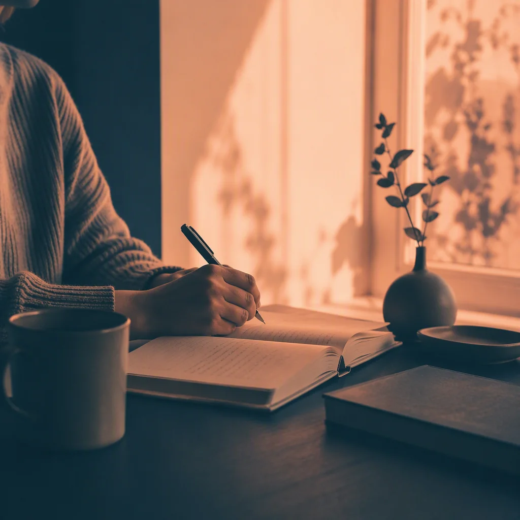 A person journaling to reflect on relationship dynamics