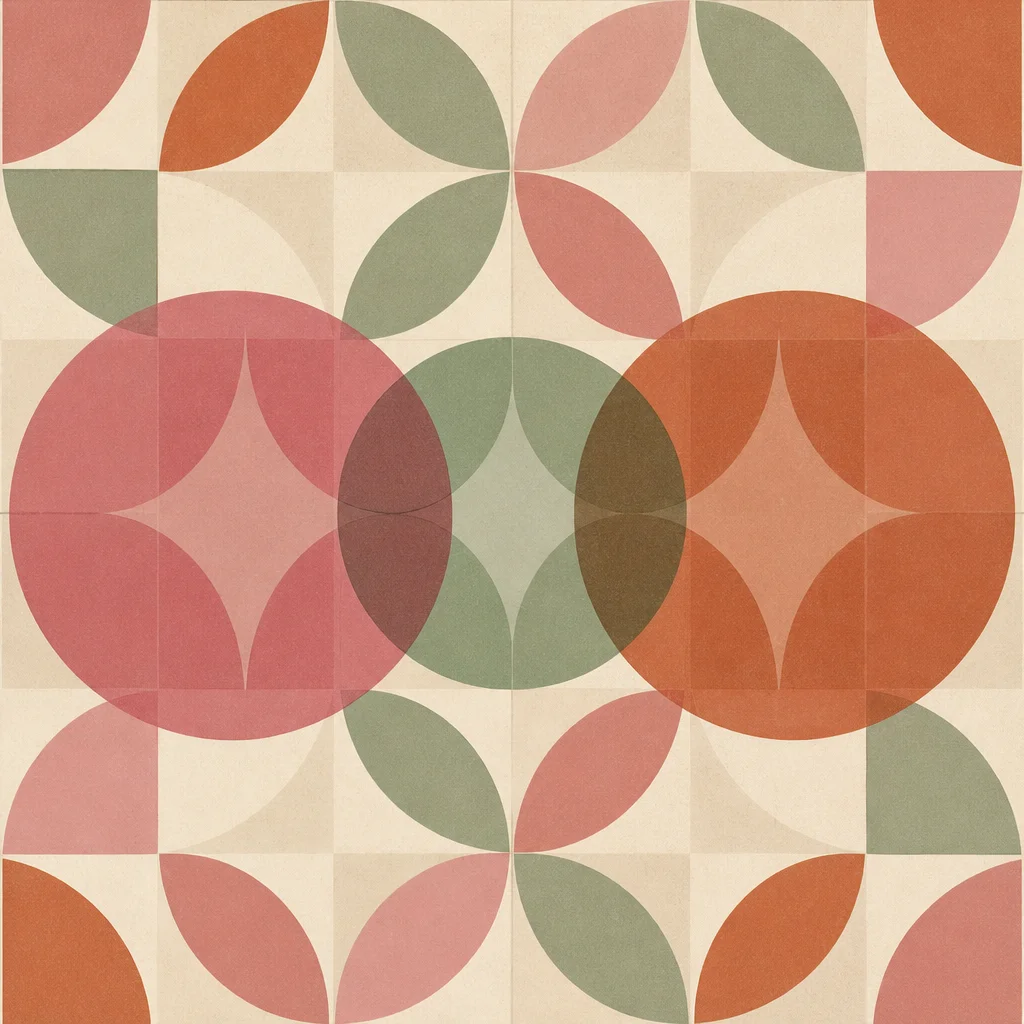 Three overlapping geometric shapes of different sizes representing non-hierarchical relationships