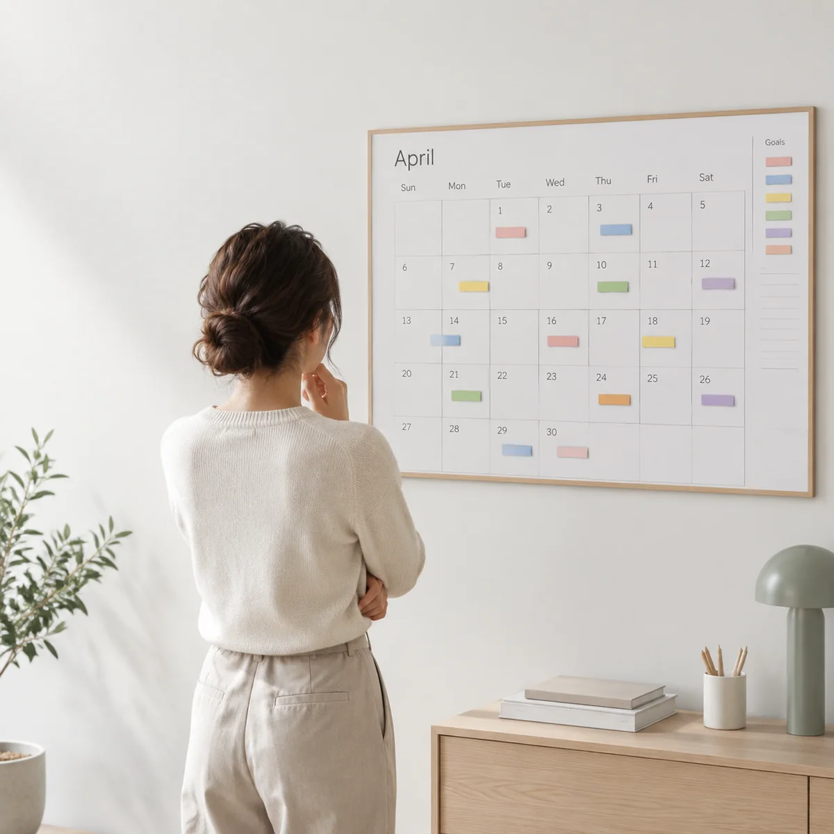 A shared wall calendar, the first tool for how to share emotional labor fairly