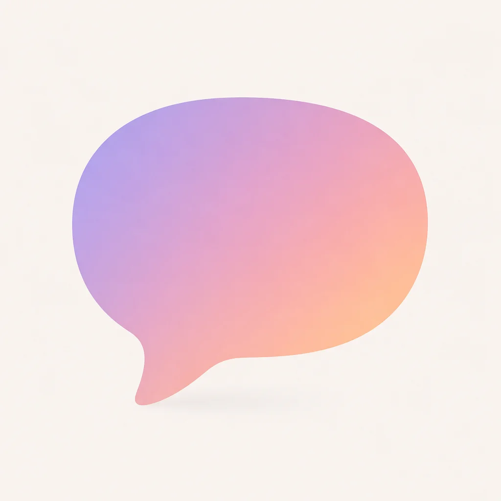 Gradient speech bubble minimalist illustration