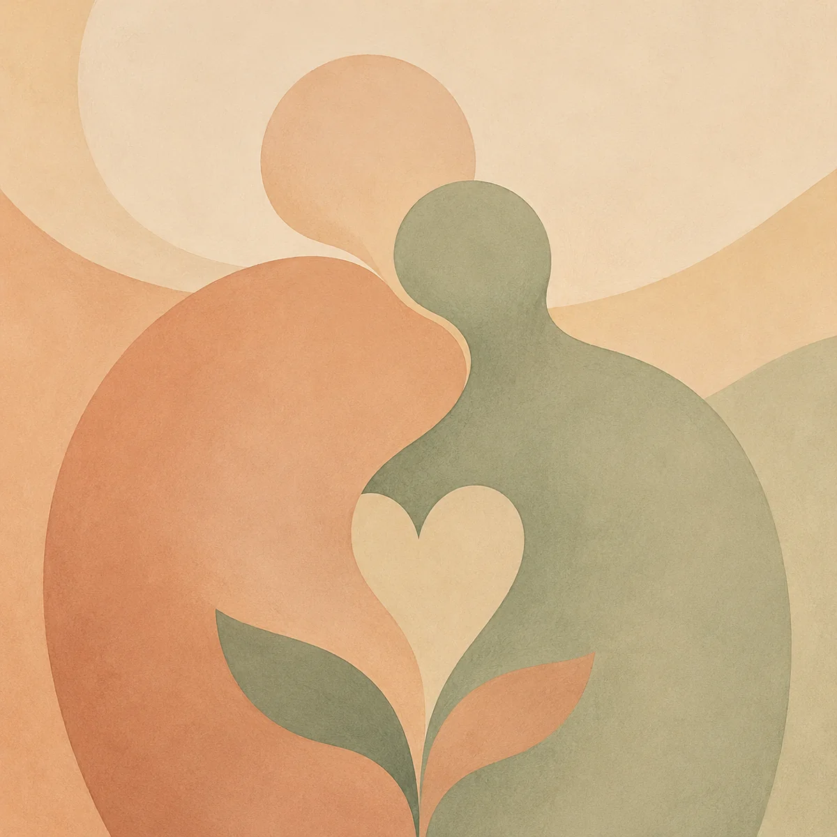 Two color fields merging into one symbolizing mutual love